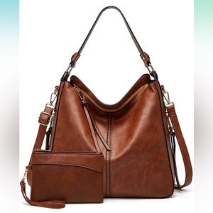 NEW - Hobo Bags for Women Vegan Leather Crossbody Bucket Purse and handbag 2 pcs